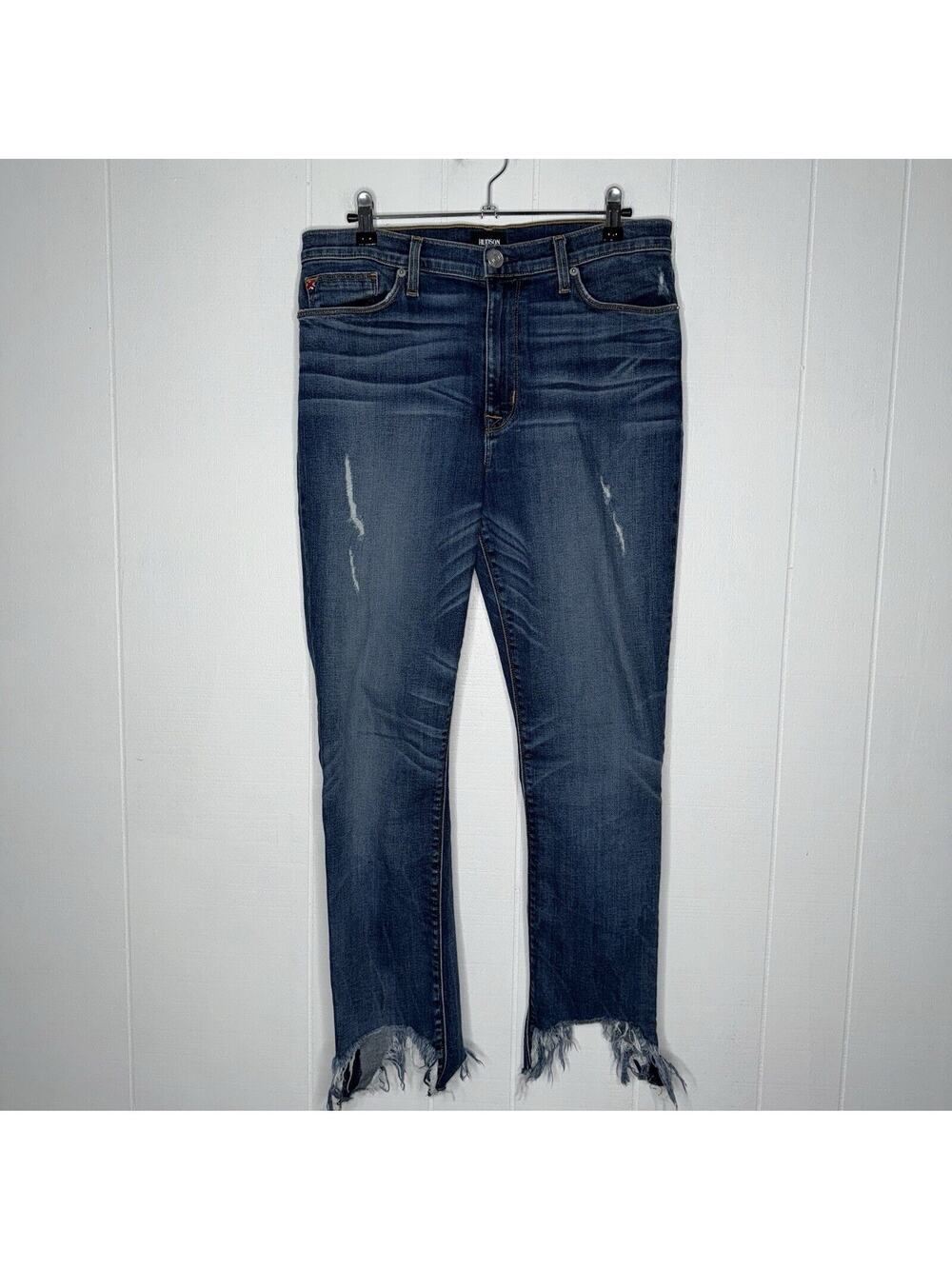 Hudson Women’s Barbara High Waist Skinny Jeans Raw Hem Size 31